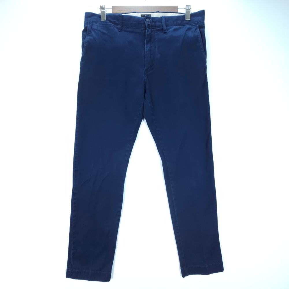 Streetwear J.Crew 484 Slim Chino Pants Mens 31x30 Navy Blue Broken In Cotton
